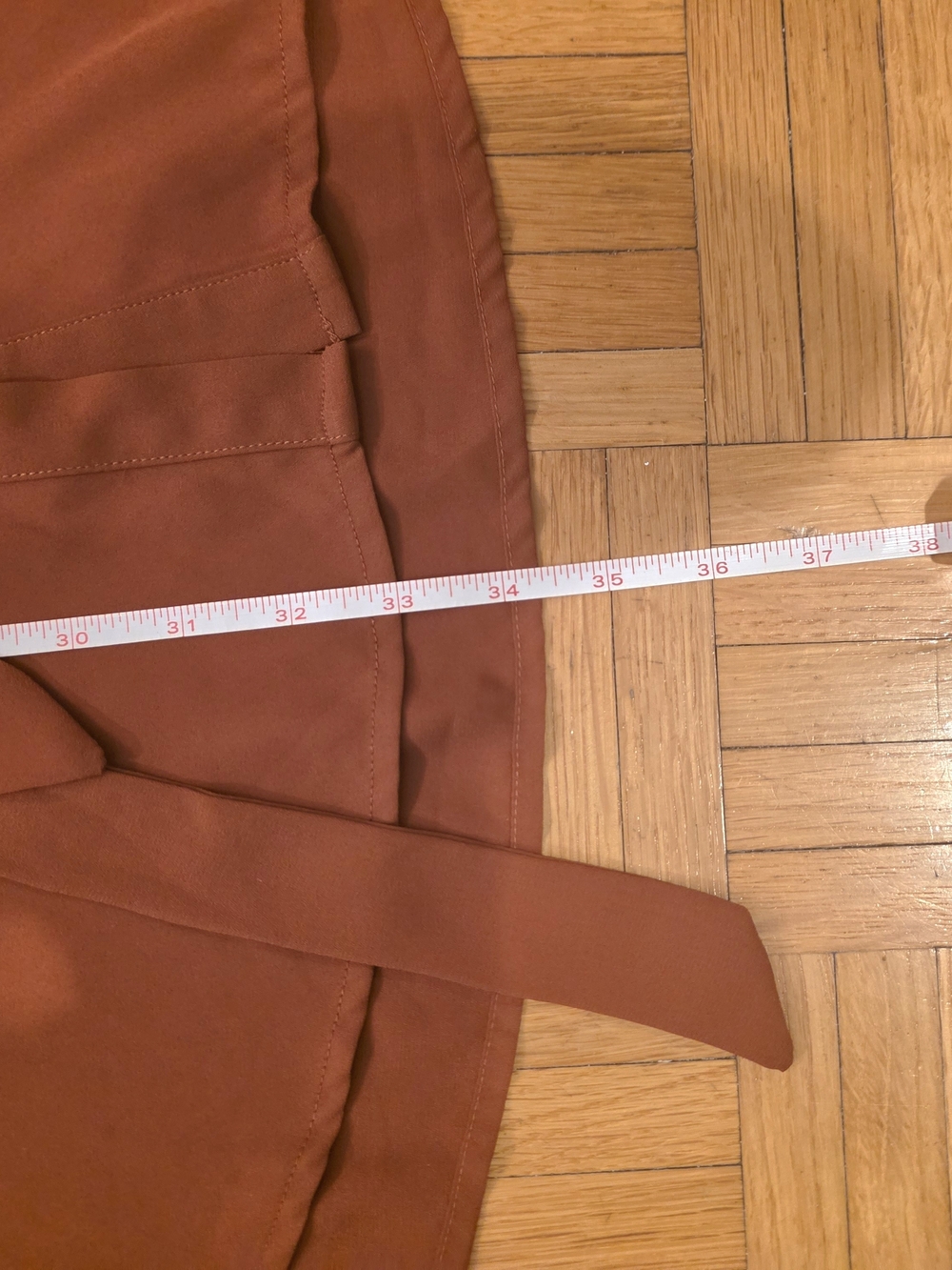 Rust Button-Front Shirt Dress with Tie Waist - Picture 5 of 6